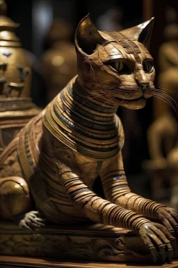 Große Katze bei den Ägyptischen Mumien