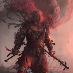 Insanely detailed photograph of an “portrait of a Giant Downsyndrome D&D barbarian wearing a red loincloth ”, smiling clear face and hyperdetailed painting by Ismail Inceoglu Huang Guangjian and Dan Witz CGSociety ZBrush Central fantasy art album cover art,8K, hdr, epic, mysterious, ominous, hands focused on a glowing D20, jewelry, motivated