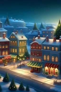 Christmas town for poster realistic