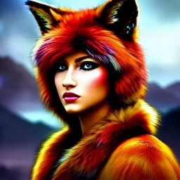 Digital art, High quality, full body portrait, 8k resolution, high quality, great details, within portrait, masterpiece, best quality, detailed outfit, vibrant colors, perfect eyes, a human druid, fox fursona, shapeshifter, human shapeshifter, fox shapeshifter, furry, anthropomorphic fox, medieval time period, masterfully drawn, fur, human, in frame