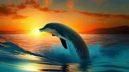 dolphin water sunrise summer