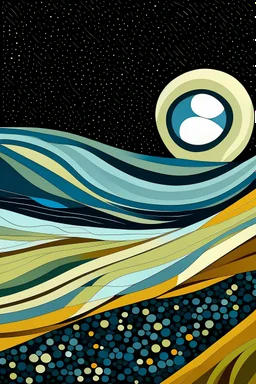 plano detalle del ojo de una vaca saltando en la llanura pampeana argentina bajo una luna brillante al estilo de Juan Gris