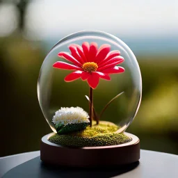 Surreal Waiizii Flower inside a glass sculpture, Art by Joshy Sly,