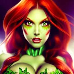 ultra detailed fullbody portrait of Beautiful busty Poison Ivy , extremely detailed digital painting, intrincate, extremely detailed face,crystal clear Big Green eyes, in the style of Ohrai Noriyoshi and robert e howard and pablo oliveira and Ken Kelley and Keith Parkinson,mystical colors,perfectly centered image, perfect composition, rim light, beautiful lighting,8k, stunning scene, raytracing