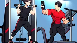 2 panels: one with an angry black lady screams on phone the other panel shows Tyrone using workout machine