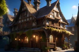 medieval inn of a fantasy tow