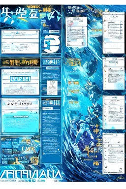 rave poster with ocean theme ika musume with text area