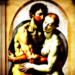 portrait of a couple Michelangelo style