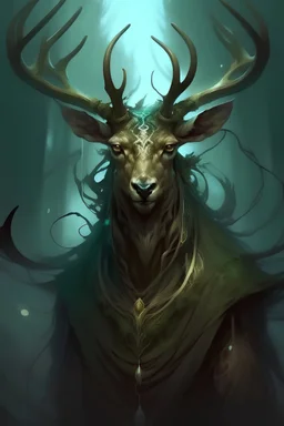 Eldritch deer god, Horrifying dnd artsyle