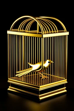 babylon reprsented by gold twitter bird logo captured in a caged box in a box