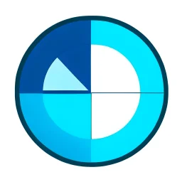 round svg logo chart blue