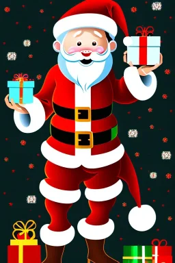 Papai Noel entregando presentes