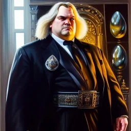 Ultra detailed fullbody Portrait in oil on canvas of The Kingpin Villain ,extremely detailed digital painting, extremely detailed face,crystal clear Big Glowing eyes, mystical colors ,perfectly centered image, perfect composition, rim light, beautiful lighting, 8k, stunning scene, raytracing, anatomically correct, in the style of robert e howard and Ken Kelley and Ohrai Noriyoshi and Simon Bisley and tomzj1