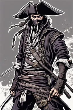 Ninja pirate in attractive clothes