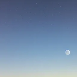 Vista de cielo despejado de día con luna desde perspectiva acostado en un campo abierto