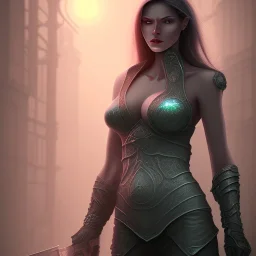 fantasy setting, hulking woman