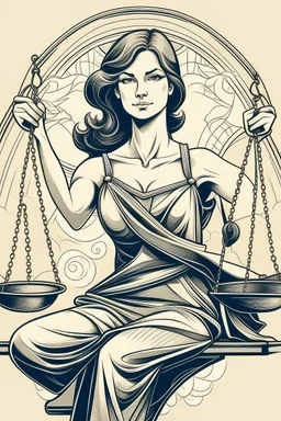 Illustrate a woman who needs justice