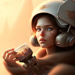 closeup on cute girl inside dumper truck, book cover, fantasy art, sketch, movie poster