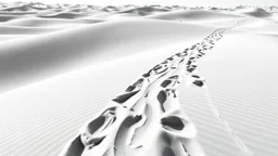following a trail of multiple tire tracks in the desert, black on white vector