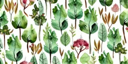 exquisite whimsical woodland watercolor, delicate woodland, cute, adorable, linen backdrop, repeating pattern