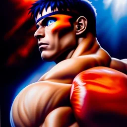 Ultra detailed fullbody Portrait in oil on canvas of Street Fighter- Luke,extremely detailed digital painting,ultrarealistic skin,intense stare, extremely detailed face, crystal clear eyes, mystical colors ,perfectly centered image, perfect composition, rim light, beautiful lighting,masterpiece ,8k, stunning scene, raytracing, anatomically correct, in the style of Simon Bisley and Ohrai Noriyoshi and robert e howard and Steve Jung and frank frazetta.