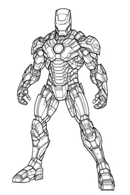 out line art of IRON MAN super HIRO colouring pages with white background ,skech style ,full body. only use outline,mandala style,clean line art,white background,no shadow and clear and well outlined