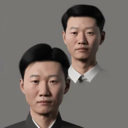 portrait of half korean man made of egg