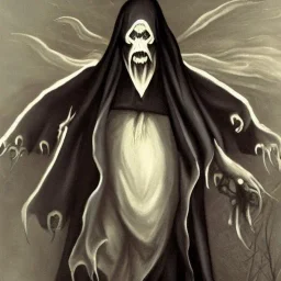 Cthulhu with white skin as a Russian Orthodox nosferatu vampire