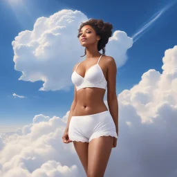 God is a woman in the sky and wears undergarments in cloud