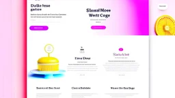 A modern light-theme landing page website for a bakery with a headline on the left-hand side and a pink cake image on the right-hand side, with a pink background, ux, ui, ux/ui website –v 4 –stylize 800