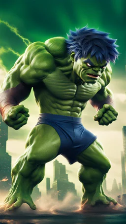 Hulk as Sonic surreal 8K image