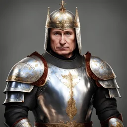 Vladimir Putin renaissance armor shiny knight