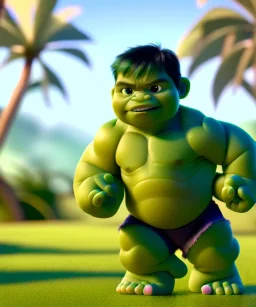 Baby hulk, full body, bokeh