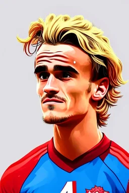 Antoine Griezmann French football player ,cartoon 2d