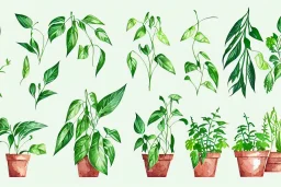 vector plants and herb set illustration. watercolor