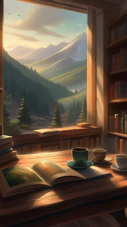 Design for lovers of books, coffee, and a stunning landscape