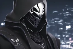 Reaper in 8k nier automata drawing style, venom them, cinematic mood, neon effect, close picture, bones, highly detailed, high details, detailed portrait, masterpiece,ultra detailed, ultra quality
