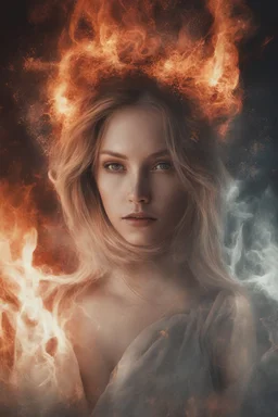 "A captivating digital art piece portraying a woman with burning edges, creating a surreal and mesmerizing visual experience, (captivating digital art portraying woman with burning edges:1.4), (surreal and mesmerizing visual experience:1.5), (captivating and fiery ambiance:1.3)