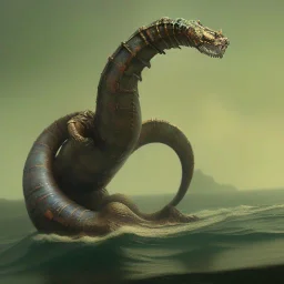 franz frazetta style,sea serpent