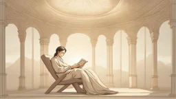 The image portrays an atmosphere of tranquility and focus, with an individual reading a book in a serene and comfortable setting. It reflects the spirit of self-improvement and personal growth, as the person appears engrossed in exploring inspiring content that contributes to their personal development and knowledge acquisition. The appropriate lighting and intricate details enhance a positive and motivating ambiance for learning and advancement.