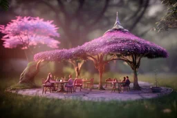 Magical fantasy elven cafe forest lord of the ring rivendell pink tree