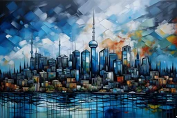 abstract painting of the City of toronto