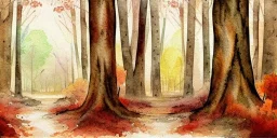 exquisite whimsical woodland watercolor, delicate woodland , cute, adorable, linen backdrop, warm colors, sepia tone