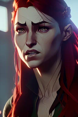 Tauriel, deep colours, total body in frame, ultradetailed body, fantasy art, 4k, anatomically correct, artstation Cedric Peyravernay style, dynamic light, ultradetailed teeth, ultradetailed mouth, ultradetailed eyes, subject illuminated,