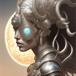 ssango fantasy, fantasy magic, intricate, sharp focus, illustration, highly detailed, digital painting, concept art, matte, artgerm and paul lewin and kehinde wiley, masterpiece silver elephant head bronze Asian African girl nice breast Afo hair turquoise sun moon waves