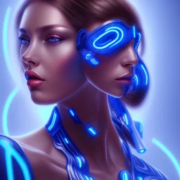 cyberblue, head, woman, portrai, tron