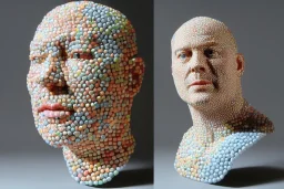 Human face made out of marbles by borglum