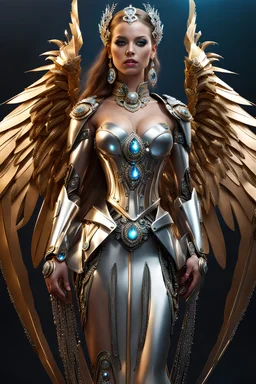 Excellent digital photo art,beautiful princess angel cyborg jewelry diamonds,full body