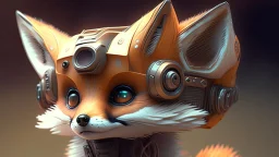 a sci-fi cute little fox head