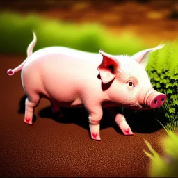 A picture of how a piglet is washed, ultra graphics,RTX, TXXA, SSAO, High quality,hyperrealistic, HDR,4k